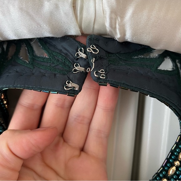 NWT Vintage Alyce Designs Emerald Green Beaded Formal Dress ! - Picture 9 of 12